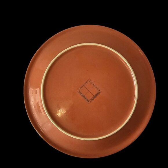 60s - 70s 2 Mervyns Stoneware Japan Dinner Plates 10.5" Peach Salmon Ceramic - Picture 4 of 6